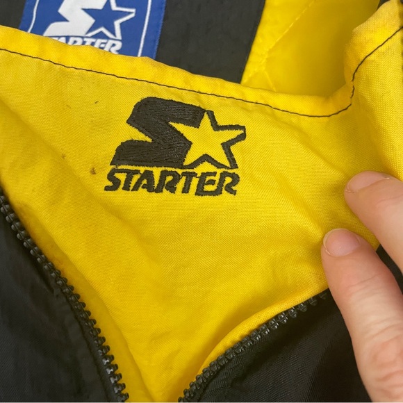 Vintage 1990s Starter Jacket Providence Bruins Pullover Large Black Yellow AHL - Picture 7 of 13